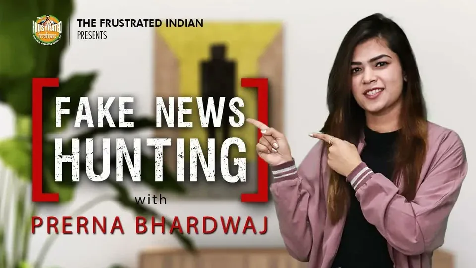 Video thumbnail: the show’s “Fake News Hunting” title card beside the host, pointing at the title.